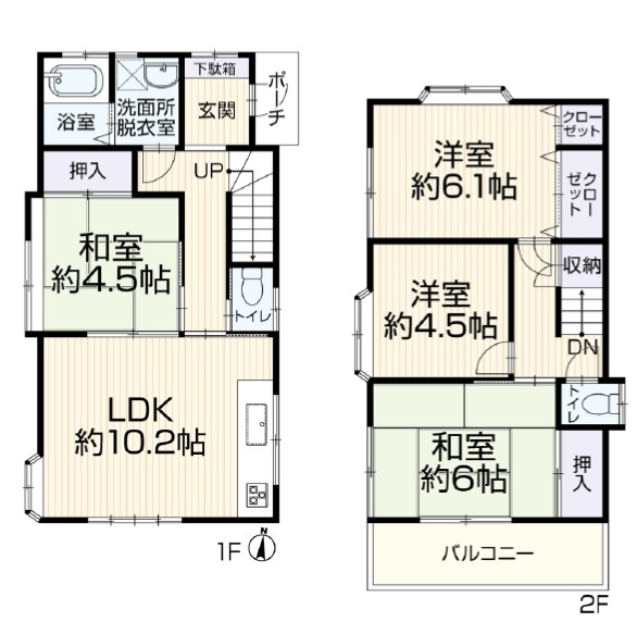 所沢市下安松　中古一戸建　～リフォーム実施～の間取り|LDK10.2帖、リフォーム実施後のお引渡しになります。