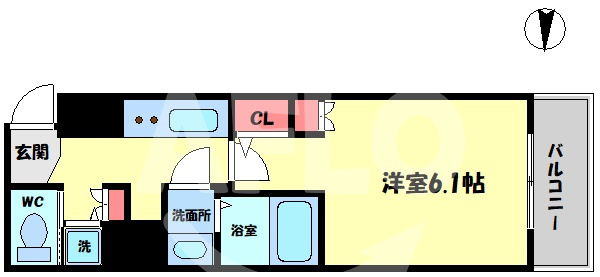 ACTY天満橋（アクティ天満橋）の間取り|ACTY天満橋（アクティ天満橋）　開放感のある間取り