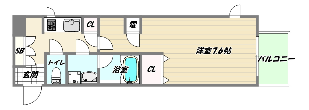 大阪市東淀川区東中島１丁目の賃貸マンションの間取り