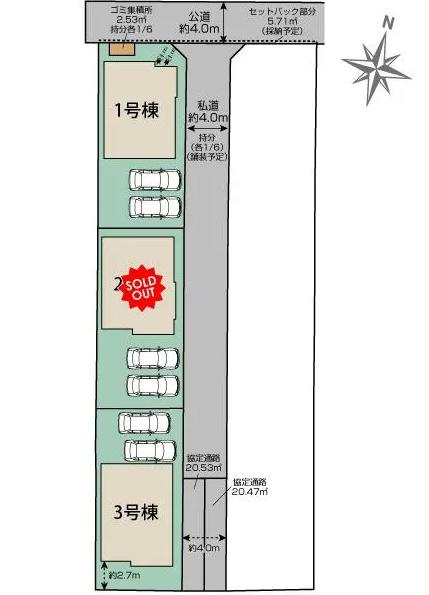 蓮田市関山3丁目　新築一戸建て　03の区画図|全3棟