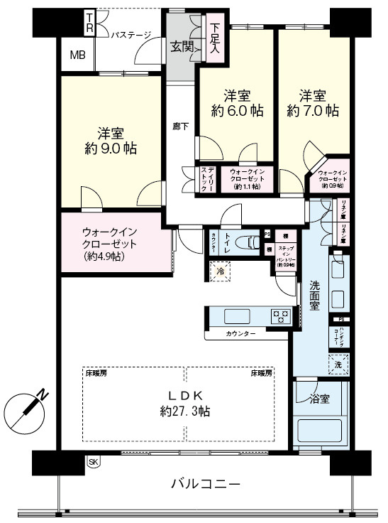 前面棟無し、南東向きの11階
オーシャンビューのお部屋