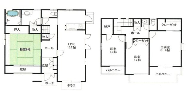 大網白里市みどりが丘　中古戸建の間取り|図面と現況に相違がある場合、現況を優先致します。