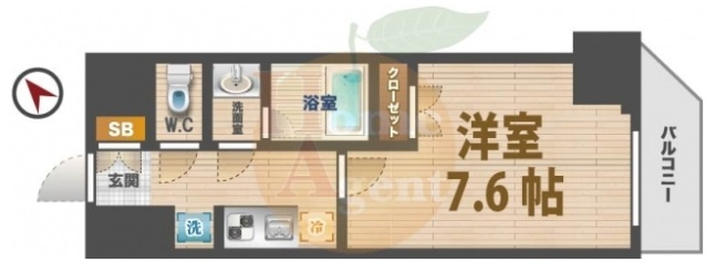 【間取り】 | AZEST中野新橋 | 1Kのお部屋。