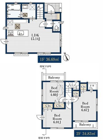 【間取り】 | 府中市西府町1丁目　新築戸建　全3棟