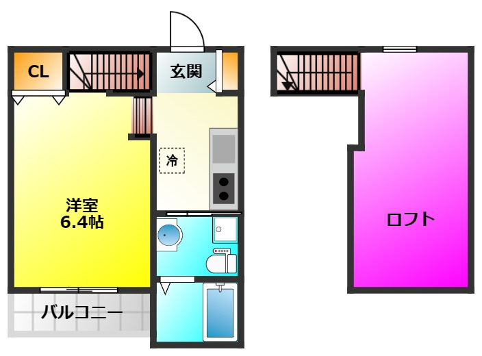 福岡市南区井尻１丁目のアパートの間取り