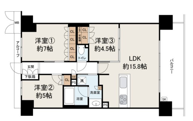 【間取り】 | ☆グランドパレス古市