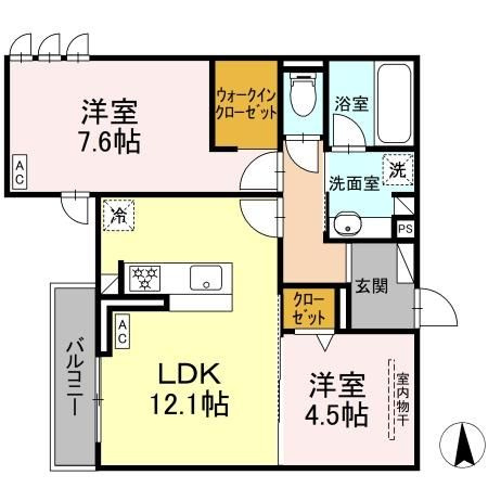D-crinum川島田の間取り