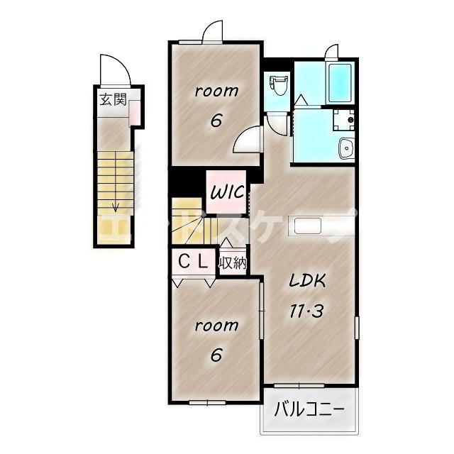 Ｔｉｎｙ　ｈｏｍｅ－Ⅱの間取り|高崎、前橋のお部屋探しはエンドスケープまで！お客様の理想お聞かせ下さい♪