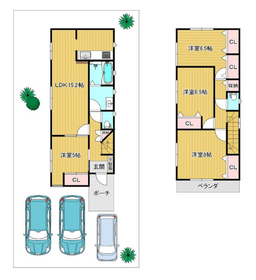 草加市西町 中古戸建の間取り