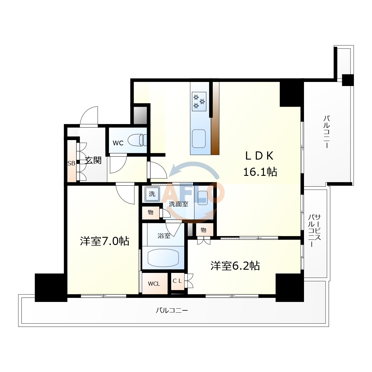 シエリアタワー大阪福島　上福島小学校区の間取り|シエリアタワー大阪福島　間取り