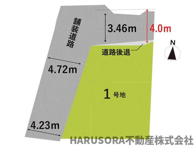 高槻市下田部二丁目　2階建の区画図