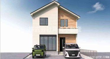 厚木市鳶尾1期　新築一戸建て　1号棟の外観パース|外観イメージパース