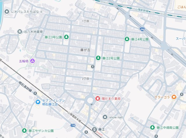 明石市藤が丘　第6期　新築一戸建ての地図