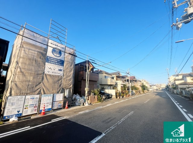 明石市藤が丘　第6期　新築一戸建ての前面道路含む現地写真|周辺は落ち着いた街並みの住宅地！子育てがしやすい住環境です！まだ未完成ですが、現地でしかわからない事もございます。是非一度ご覧ください。