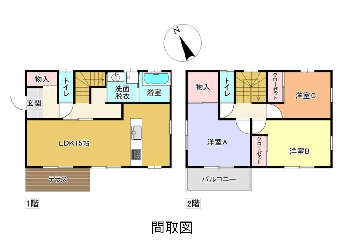 売戸建　小山市粟宮の間取り
