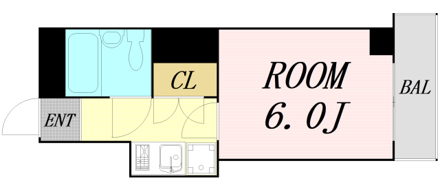 ライズ芦原橋　仲介手数料無料の間取り