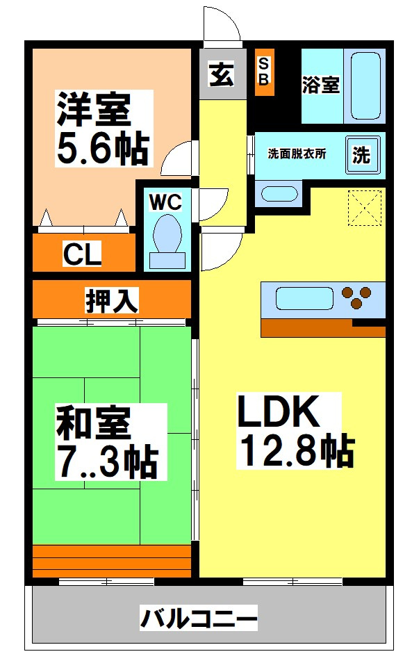 小金井市梶野町２丁目の賃貸マンションの間取り