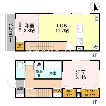 【間取り】 | D-roomあいおいⅡ
