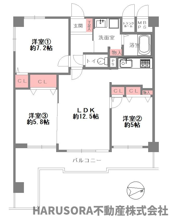 ライオンズマンション東花園の間取り