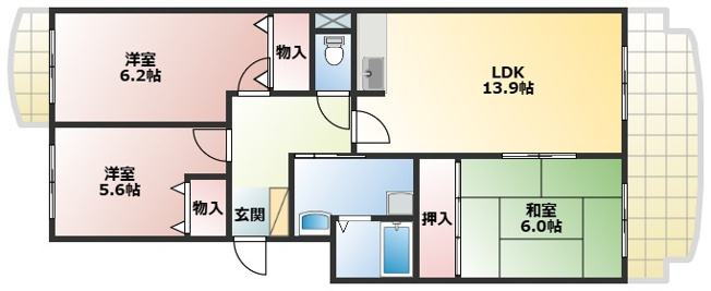 【間取り】 | アムール真砂