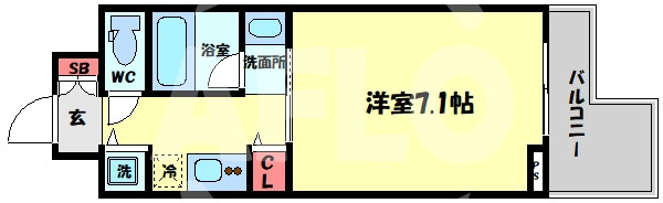 エイペックス梅田東IIの間取り|エイペックス梅田東II　開放感ある間取り