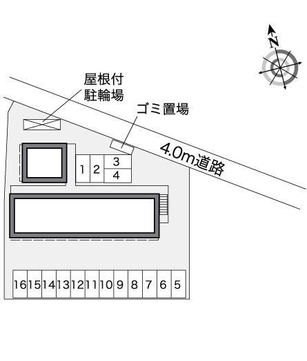 レオパレスユリハウス都府楼南の駐車場