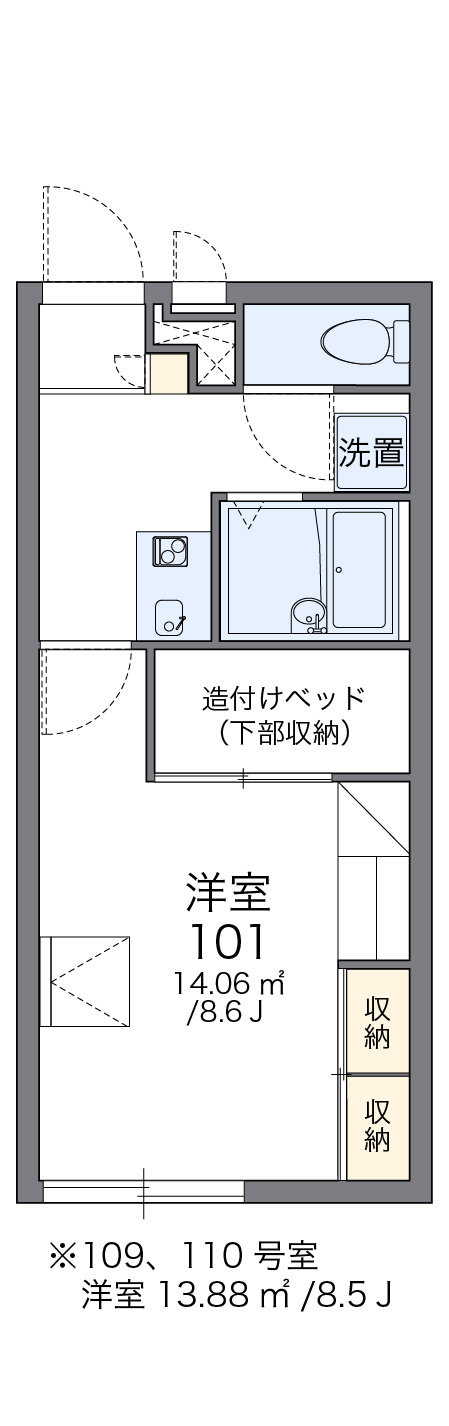 レオパレスユリハウス都府楼南の間取り