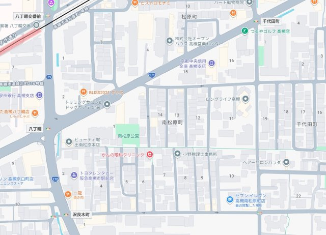 高槻市南松原町　新築一戸建ての地図