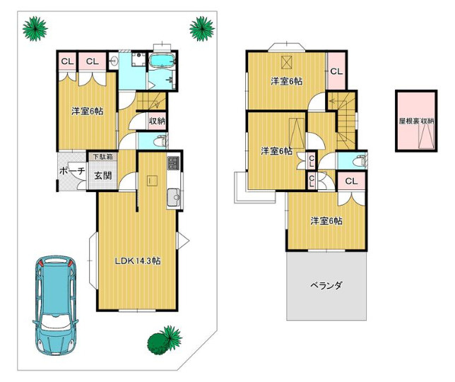 越谷市七左町1丁目 中古戸建の間取り