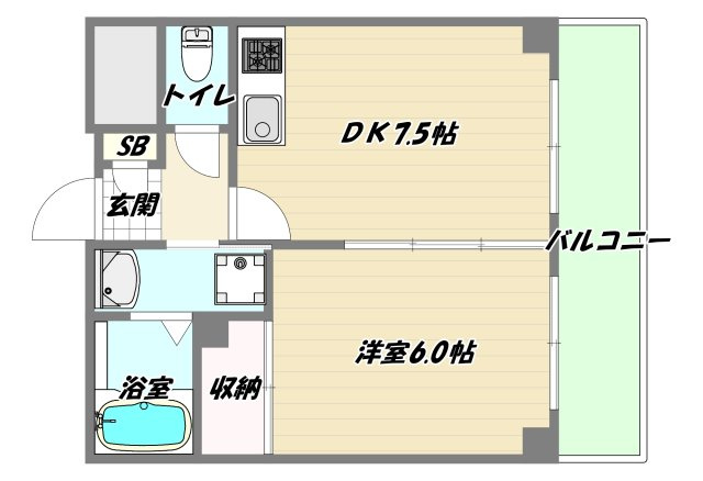 大阪市淀川区西三国４丁目の賃貸マンションの間取り