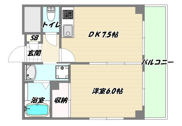 大阪市淀川区西三国４丁目の賃貸マンションの間取り