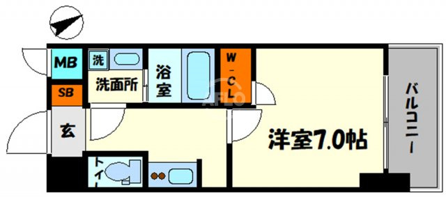 La Douceur西天満（ラドゥセール西天満）の間取り|S-RESIDENCE西天満Grand Jour　間取り