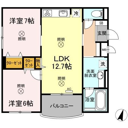 【間取り】 | Ｓｈａｌｌｏｗ　Ｇａｒｄｅｎ　B棟