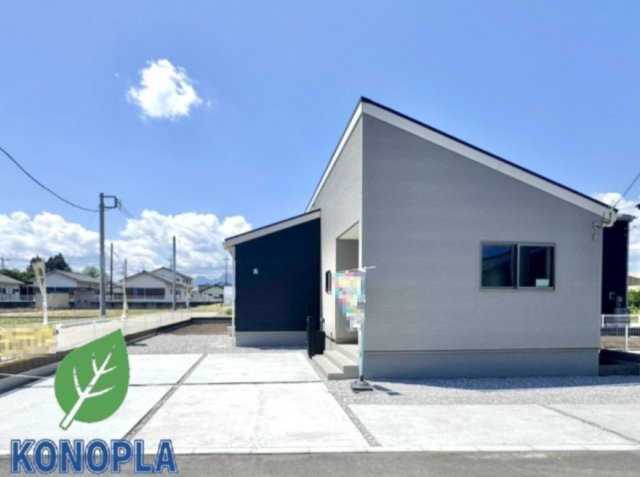 【新築戸建】安中古屋 の外観|■外観（3号棟）|シンプルで洗練されたデザインは住まう人の色に染まり、個性を映し出します♪本日見学可能(*＾＾*)