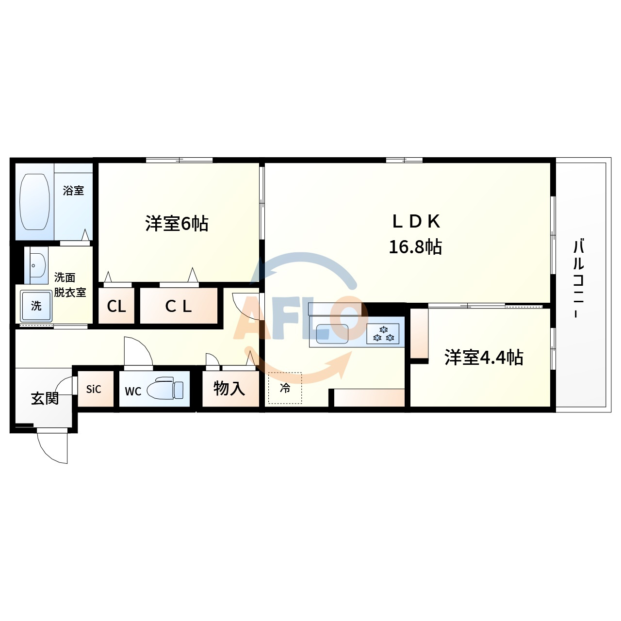 ルシェーナ西田辺(長池小学校区)の間取り|ルシエーナ西田辺　間取り