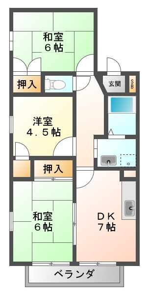 シャトレー奥須磨の間取り