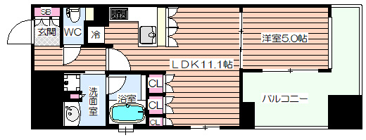 【間取り】 | リーガル西長堀Ⅱ