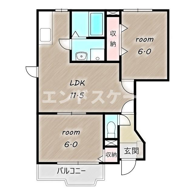シャルマンＡの間取り|高崎、前橋のお部屋探しはエンドスケープまで！お客様の理想お聞かせ下さい♪