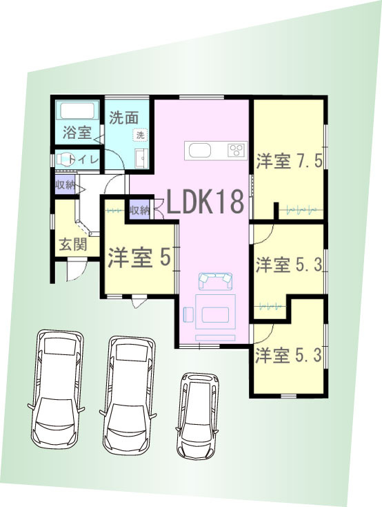 新築建売)八女市宅間田の外観