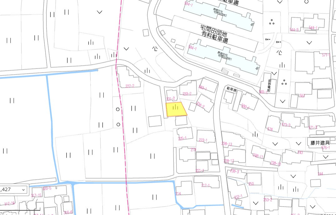 新築建売)八女市宅間田の地図|住所：福岡県八女市宅間田231番地5

