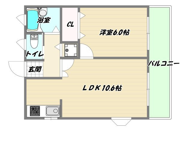 大阪市淀川区新高５丁目の賃貸マンションの間取り