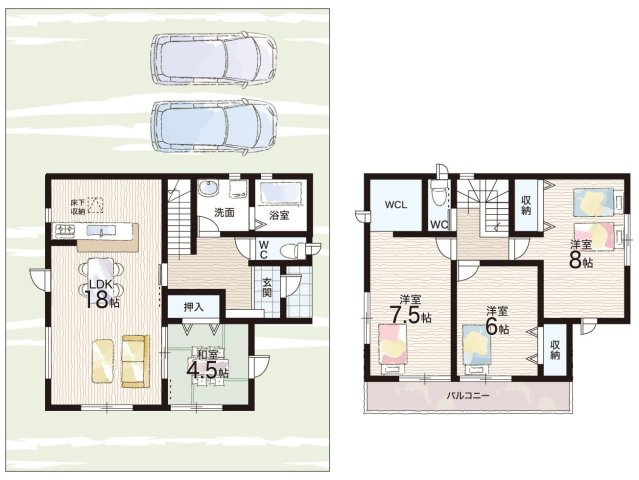 明石市魚住町清水　第27期　新築一戸建ての間取り