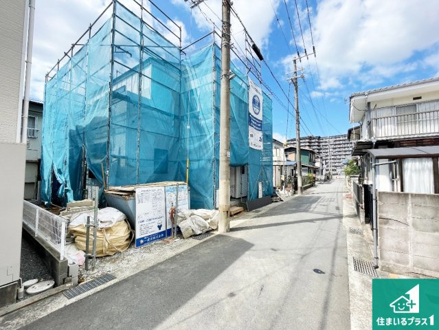 明石市魚住町清水　第27期　新築一戸建ての前面道路含む現地写真|周辺は落ち着いた街並みの住宅地！子育てがしやすい住環境です！まだ未完成ですが、現地でしかわからない事もございます。是非一度ご覧ください。
