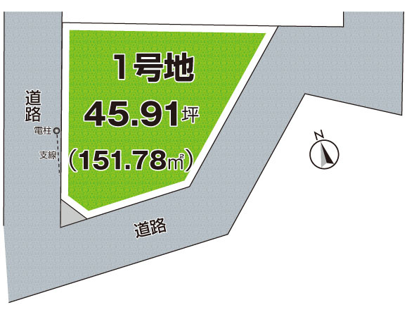 ■枚方市楠葉野田　売土地の土地図