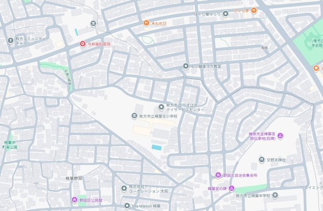 ■枚方市楠葉野田　売土地の地図