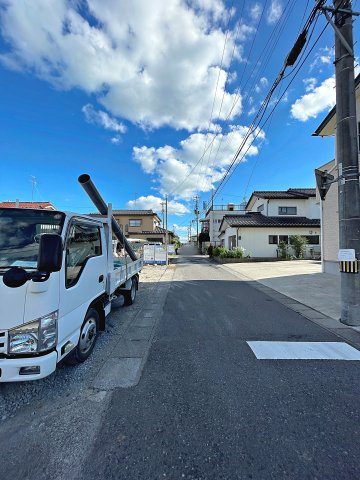 新築戸建・新築建売　郡山市静西1丁目　大成小・第七中の前面道路含む現地写真|西側前面道路