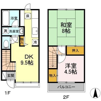 【間取り】 | フレンドハイツモトヤ | 2DK