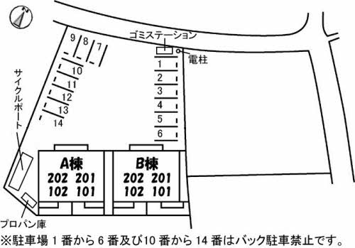 コーポ　カノン　Ａ棟の区画図