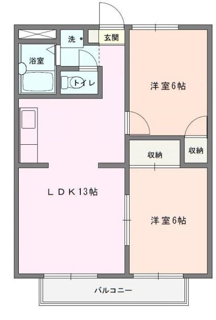 平塚市四之宮１丁目の賃貸マンションの間取り