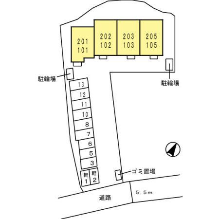 セジュール若葉台の区画図